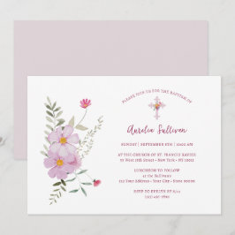 Wildblumen Bouquet Taufe Einladung