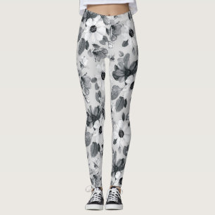 Wildblumen Bouquet Wasserfarbe Vintag Illustration Leggings