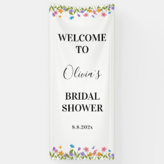 Wildblumen-Braut-Party-Empfangsschild, Blumen Banner