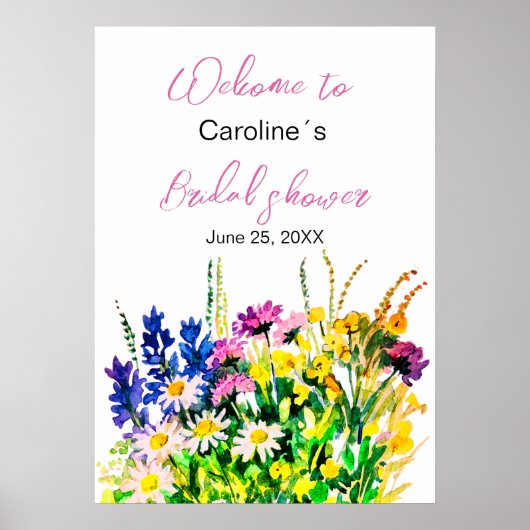Wildblumen-Brautjunggesellinnenabschied-Poster Poster (Vorne)