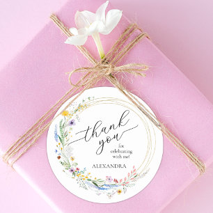 Wildblumen-Brautjunggesellinnenabschied Runder Aufkleber