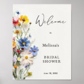 Wildblumen Brautparty Begrüßungszeichen Poster (Vorne)
