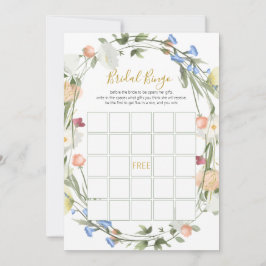 Wildblumen Brautparty Bingo Game Feiertagskarte