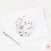 Wildblumen Brautparty Blau Runder Aufkleber (Umschlag)