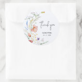 Wildblumen Brautparty Blau Runder Aufkleber (Tasche)