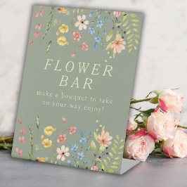 Wildblumen Brautparty Blume Bar Signieren Sockelschild