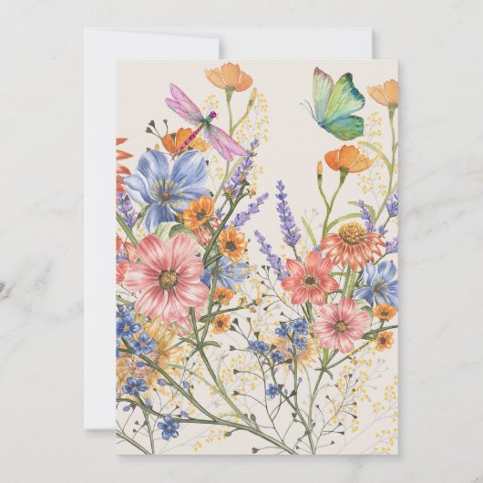 Wildblumen Brautparty BOHO gedruckt oder digital Einladung (Rückseite)