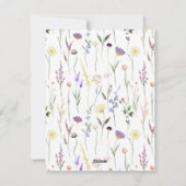 Wildblumen Brautparty Danke Karte (Rückseite)