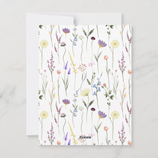 Wildblumen Brautparty Danke Karte (Rückseite)