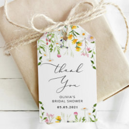 Wildblumen Brautparty danke Tag Geschenkanhänger