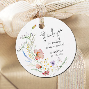 Wildblumen Brautparty Dankeschön Geschenkanhänger