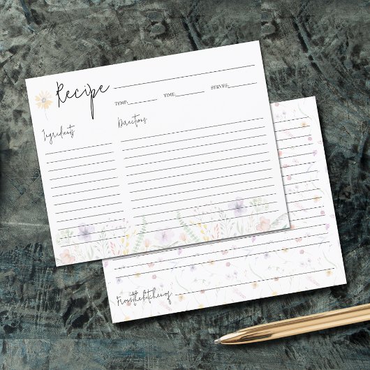 Wildblumen Brautparty Empfehlungskarten