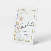 Wildblumen Brautparty Favoriten Sockelschild (Vorderseite)