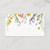 WILDBLUMEN Brautparty für die Rezeption Visitenkarte (Rückseite)