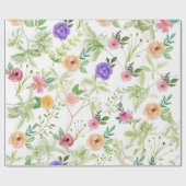 Wildblumen Brautparty Hochzeit Geburtstag Geschenkpapier (Flach)