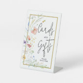Wildblumen Brautparty Karten und Geschenke Sockelschild (Vorderseite)