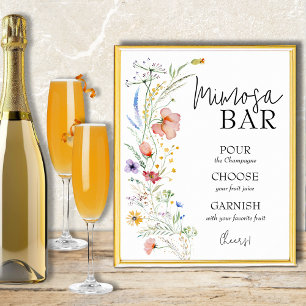 Wildblumen Brautparty Mimosa Bar Poster