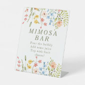 Wildblumen Brautparty Mimosa Unterschrift Sockelschild (Vorderseite)