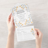 Wildblumen Brautparty mit Rezept All In One Einladung (Abreißen)