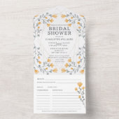 Wildblumen Brautparty mit Rezept All In One Einladung (Innen Boden)