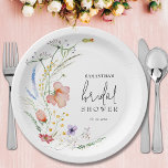 Wildblumen Brautparty Pappteller<br><div class="desc">Stilvolle Brautparty-Papier-Teller in verschiedenen Größen und Stilen bieten elegante Aquarellfarben-Wildblumen und Ihre Details in schicken Schriften. PASSENDE Artikel in unserer Sammlung.</div>