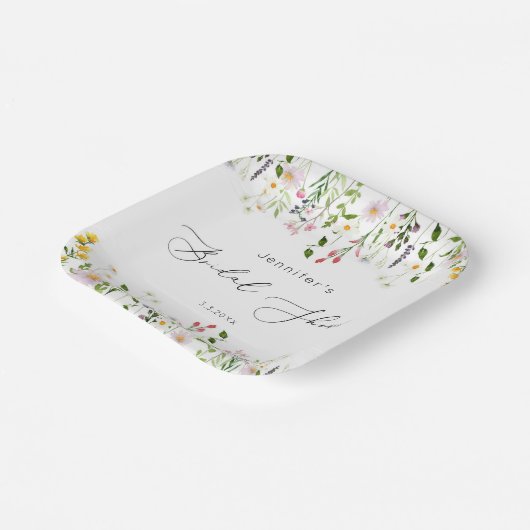 Wildblumen Brautparty Pappteller (Gewinkelt)