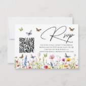 Wildblumen Brautparty QR Code RSVP-Karte RSVP Karte (Vorderseite)