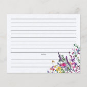 Wildblumen Brautparty Rezeptkarte (Rückseite)