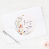 Wildblumen Brautparty Rosa Runder Aufkleber (Umschlag)
