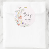 Wildblumen Brautparty Rosa Runder Aufkleber (Tasche)