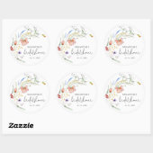 Wildblumen Brautparty Runder Aufkleber (Blatt)