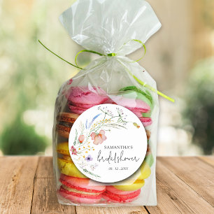 Wildblumen-Brautparty Runder Aufkleber