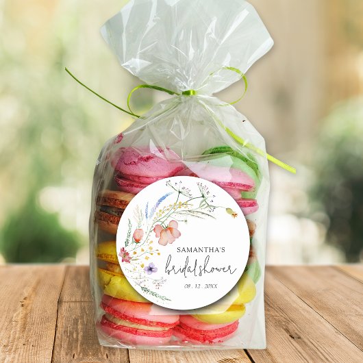 Wildblumen Brautparty Runder Aufkleber