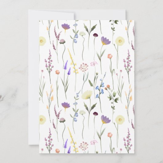 Wildblumen Brautparty sagte er, sie sagte Game Einladung (Rückseite)