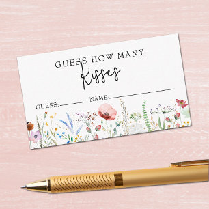 Wildblumen Brautparty schätzt wie viele Spiele Begleitkarte