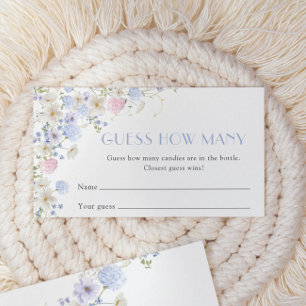 Wildblumen Brautparty schätzt wie viele Spiele Begleitkarte