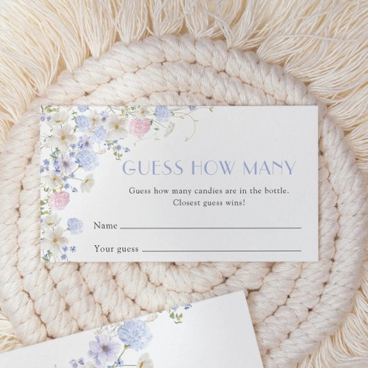 Wildblumen Brautparty schätzt wie viele Spiele Begleitkarte