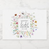 Wildblumen Brautparty Schaumweinetikett (Einzelnes Label)