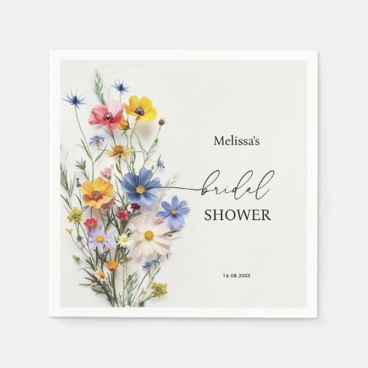 Wildblumen Brautparty Serviette (Vorderseite)