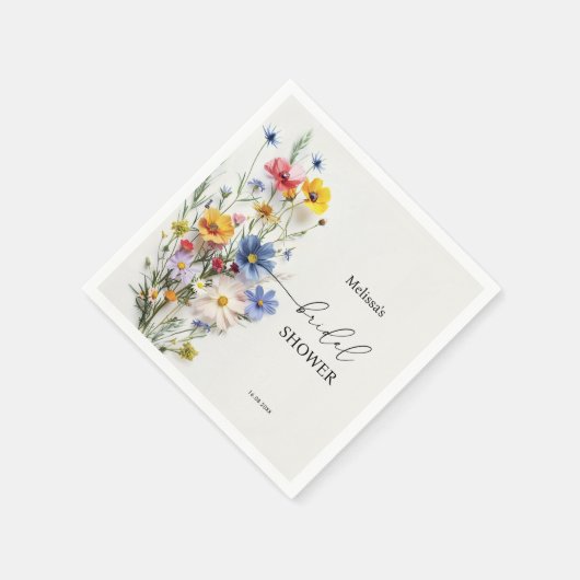 Wildblumen Brautparty Serviette (Ecke)