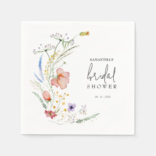 Wildblumen Brautparty Serviette (Vorderseite)