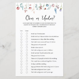 Wildblumen Brautparty über oder unter dem Spiel