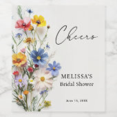 Wildblumen Brautparty Weinetikett (Einzelnes Label)