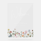 Wildblumen Brautparty Willkommen Acrylschild (Vorderseite)