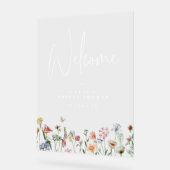 Wildblumen Brautparty Willkommen Acrylschild (Winkel)
