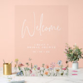 Wildblumen Brautparty Willkommen Acrylschild (Hochzeit)