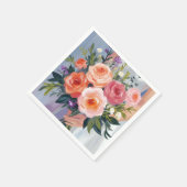 Wildblumen-Brautstrauß | Florale Hochzeitsbraut Serviette (Ecke)