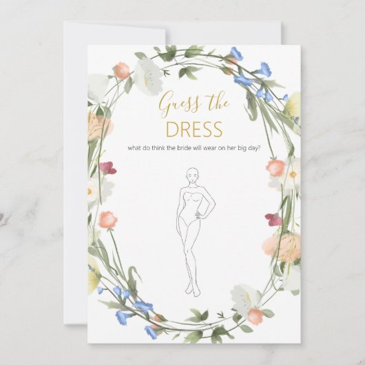 Wildblumen Bridal rät das Dressspiel Einladung (Vorderseite)