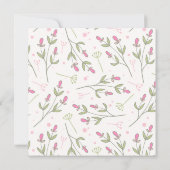 Wildblumen Bridal Tee aus rosa und grünem Langerst Einladung (Rückseite)