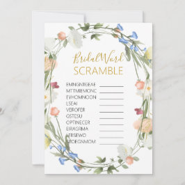 Wildblumen Bridal Word SCRAMBLE Game Einladung